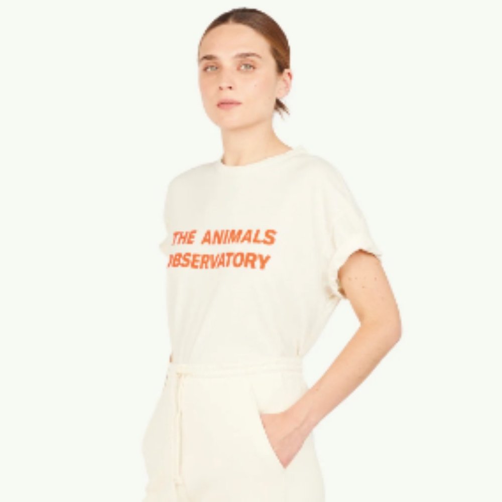 NWT The Animals Observatory Classic Ivory T-Shirt